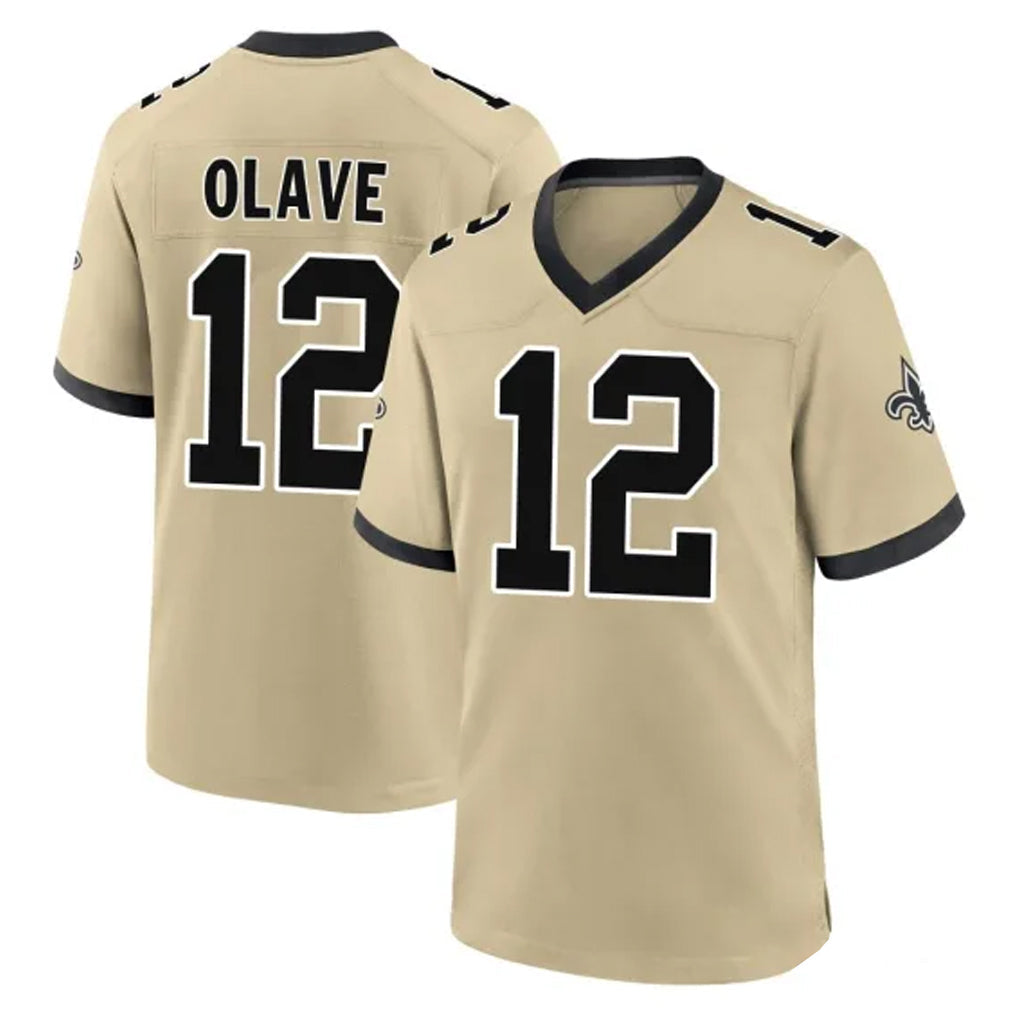 Pkot NO.Saints #12 Chris Olave Player Gold Home Game Stitched Jerseys