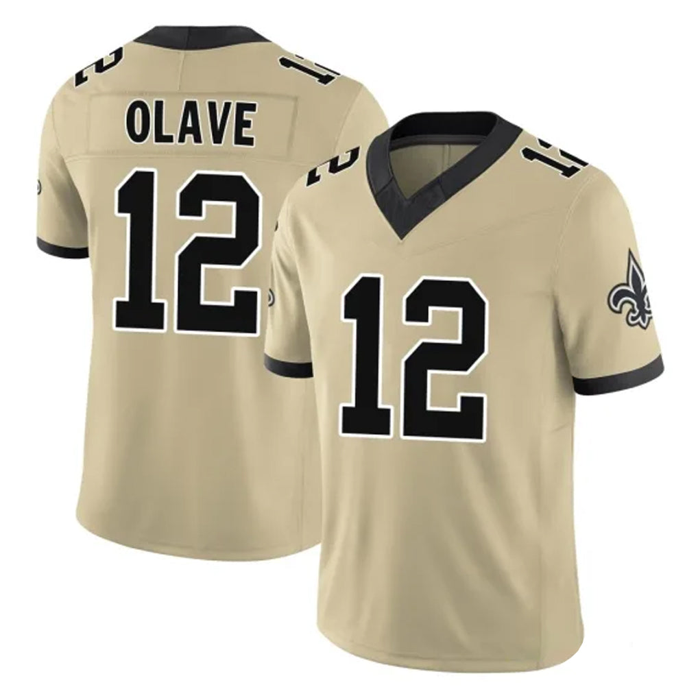 Pkot NO.Saints #12 Chris Olave Player Gold Limited Vapor F.U.S.E. Home Game Stitched Jerseys
