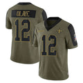 Pkot NO.Saints #12 Chris Olave Player Olive Salute To Service Limited Game Stitched Jerseys