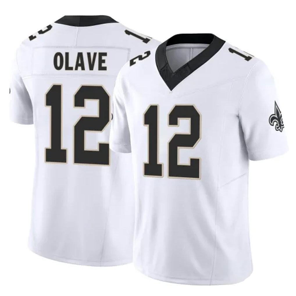 Pkot NO.Saints #12 Chris Olave Player White Limited Vapor F.U.S.E. Home Game Stitched Jerseys
