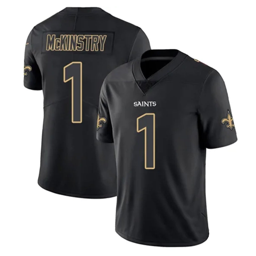 Pkot NO.Saints #1 Kool-Aid McKinstry Player Black Impact Limited Home Game Stitched Jerseys