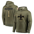 Pkot NO.Saints #1 Kool-Aid McKinstry Player Olive Salute to Service Pullover Hoodies Home Game Stitched Jerseys