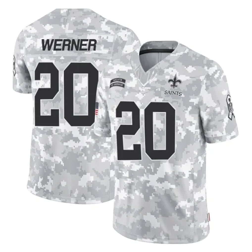 Pkot NO.Saints #20 Pete Werner Player Arctic Camo Salute To Service Limited Game Stitched Jerseys
