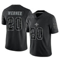 Pkot NO.Saints #20 Pete Werner Player Black Limited Reflective Home Game Stitched Jerseys