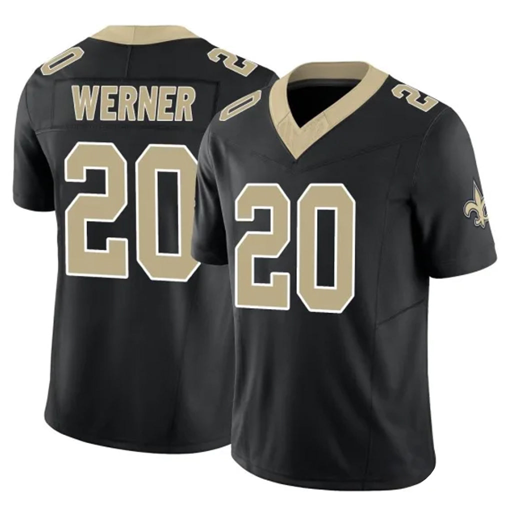 Pkot NO.Saints #20 Pete Werner Player Black Limited Vapor F.U.S.E. Home Game Stitched Jerseys