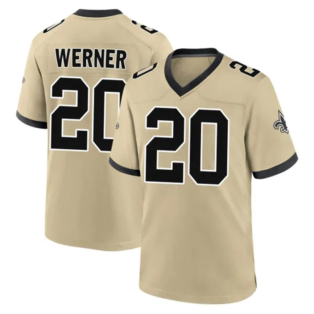 Pkot NO.Saints #20 Pete Werner Player Gold Home Game Stitched Jerseys