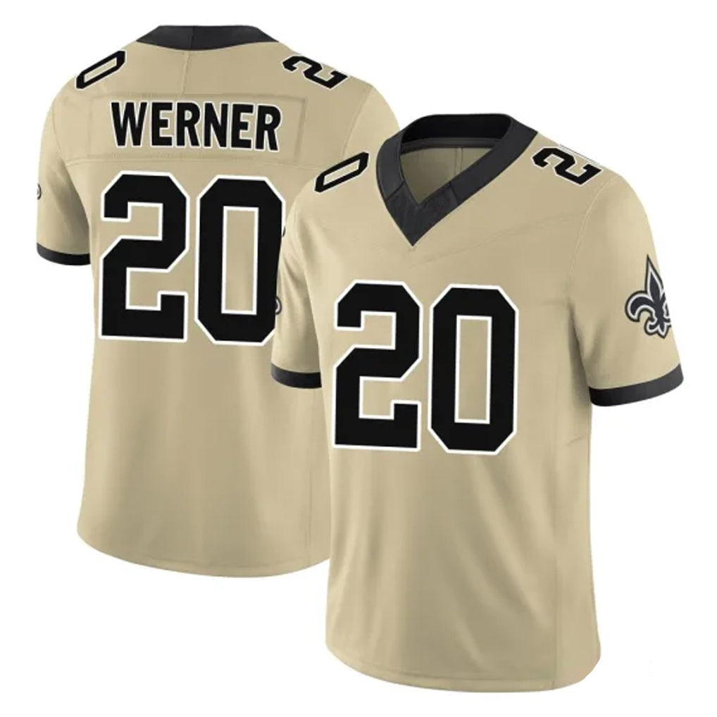 Pkot NO.Saints #20 Pete Werner Player Gold Limited Vapor F.U.S.E. Home Game Stitched Jerseys