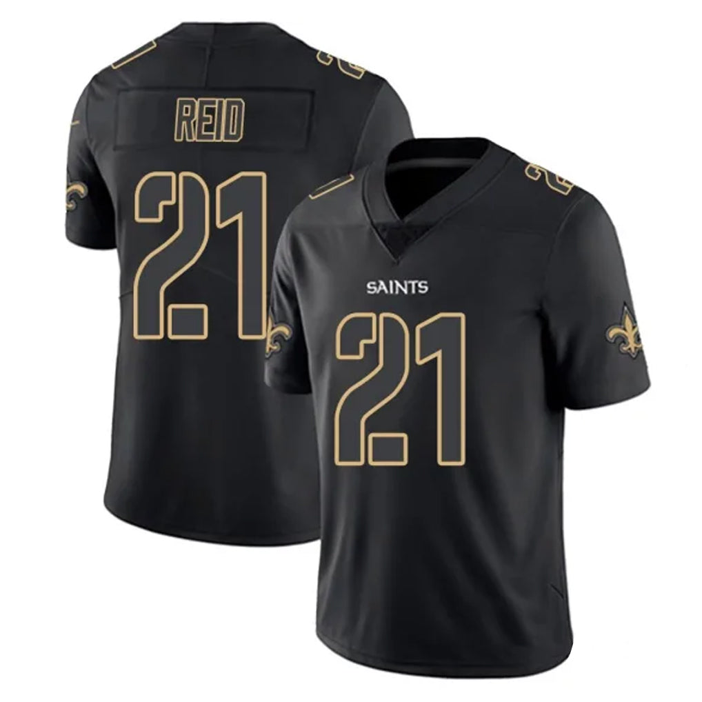 Pkot NO.Saints #21 Justin Reid Player Black Impact Limited Home Game Stitched Jerseys