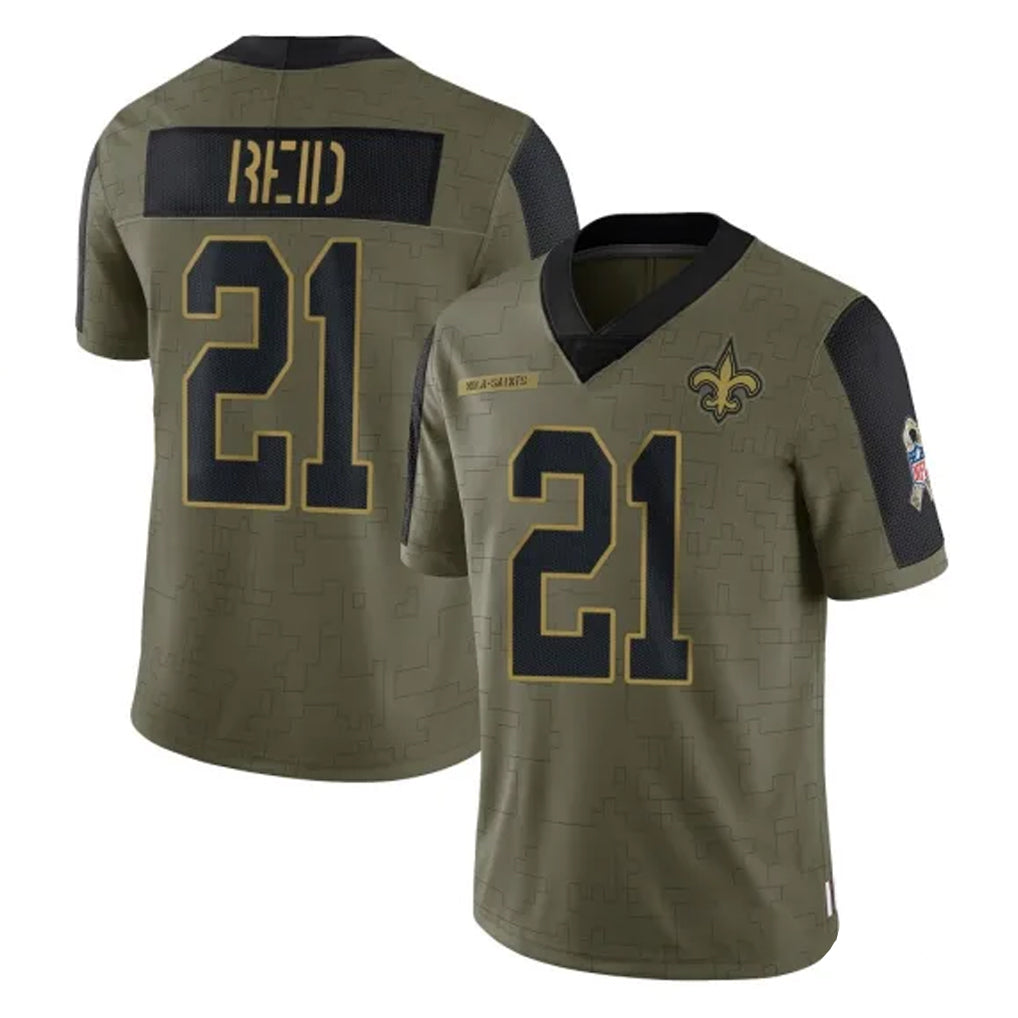 Pkot NO.Saints #21 Justin Reid Player Olive Salute To Service Limited Game Stitched Jerseys