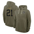 Pkot NO.Saints #21 Justin Reid Player Olive Salute to Service Pullover Hoodies Limited Stitched Jerseys