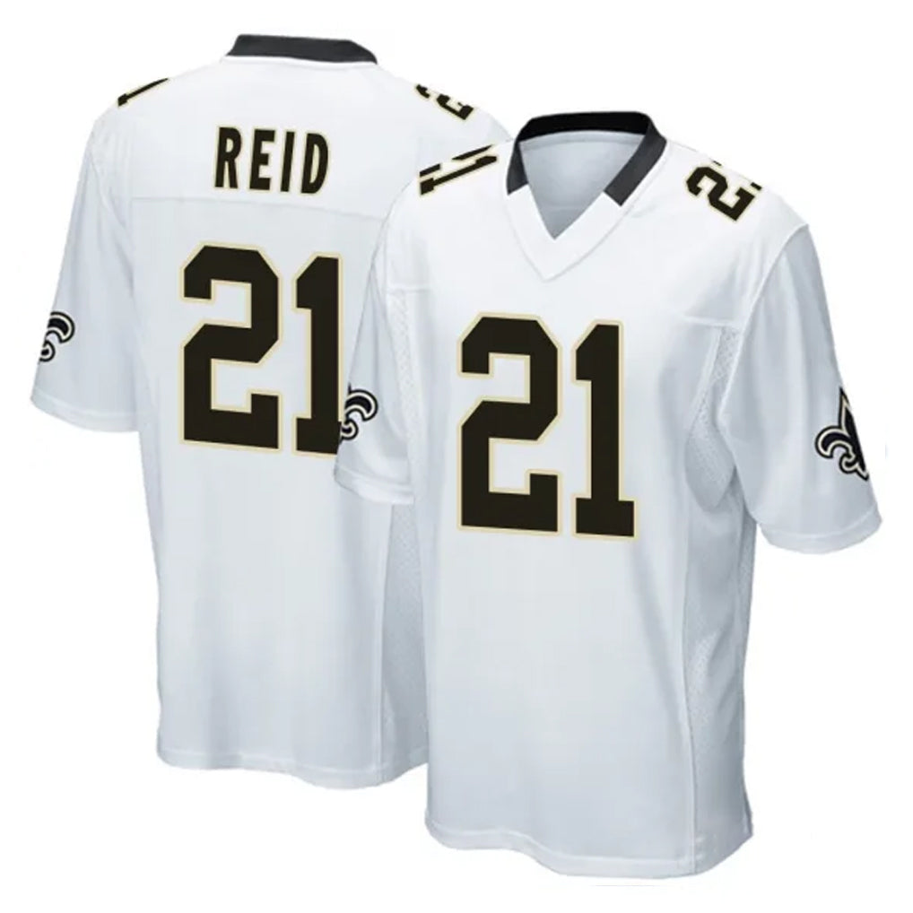 Pkot NO.Saints #21 Justin Reid Player White Home Game Stitched Jerseys