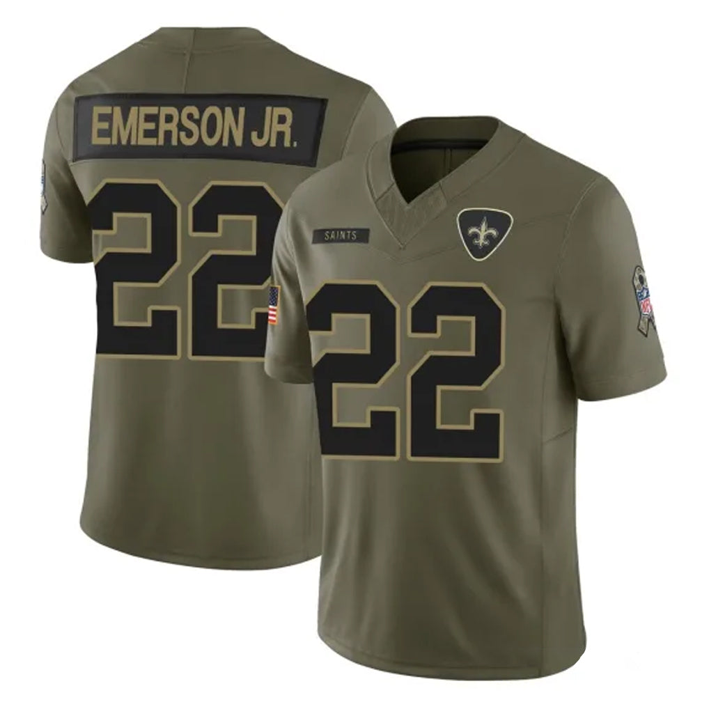 Pkot NO.Saints #22 Martin Emerson Jr. Player Olive 2025 Salute To Service Limited Stitched Jerseys