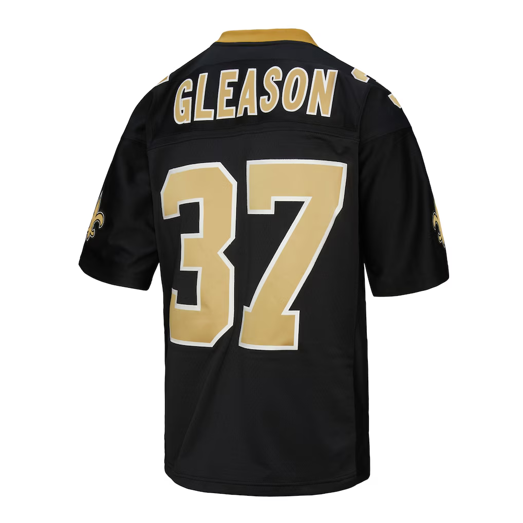 Pkot NO.Saints #37 Steve Gleason Mitchell & Ness Black Legacy Replica Stitched Jerseys