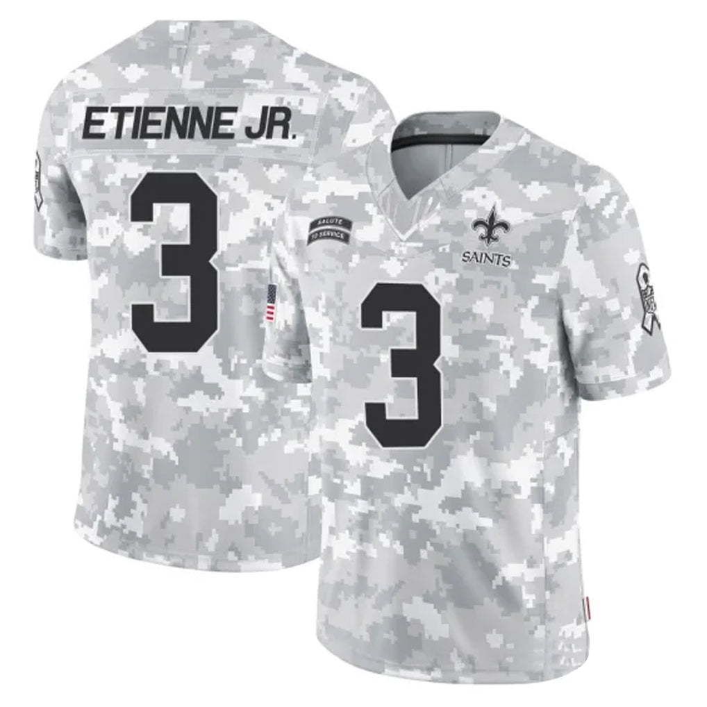 Pkot NO.Saints #3 Travis Etienne Jr. Player Arctic Camo Salute To Service Limited Game Stitched Jerseys