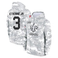 Pkot NO.Saints #3 Travis Etienne Jr. Player Arctic Camo Salute to Service Pullover Hoodies Limited Game Stitched Jerseys