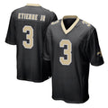 Pkot NO.Saints #3 Travis Etienne Jr. Player Black Home Game Stitched Jerseys
