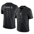 Pkot NO.Saints #3 Travis Etienne Jr. Player Black Limited Reflective Home Game Stitched Jerseys