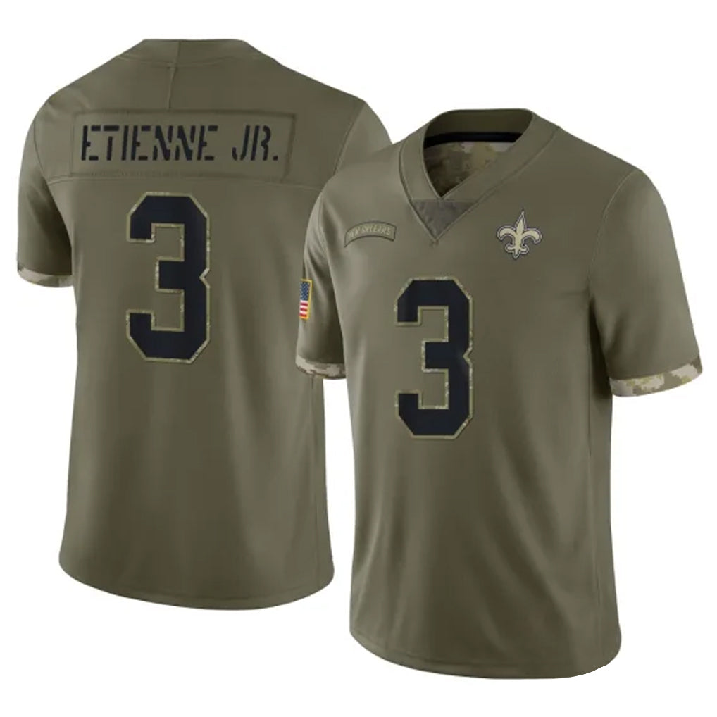 Pkot NO.Saints #3 Travis Etienne Jr. Player Olive Salute To Service Limited Stitched Jerseys