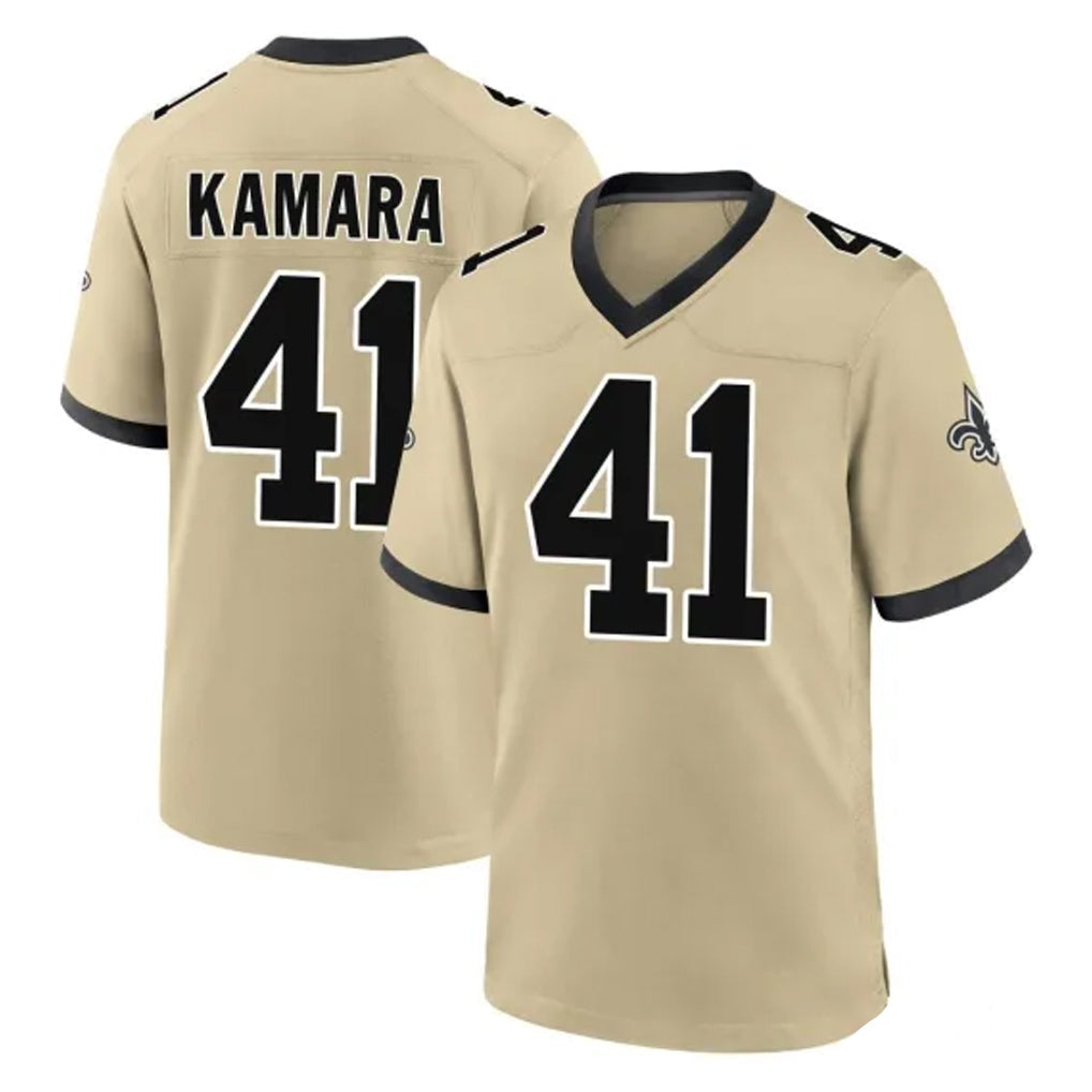 Pkot NO.Saints #41 Alvin Kamara Player Gold Home Game Stitched Jerseys