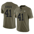 Pkot NO.Saints #41 Alvin Kamara Player Olive Salute To Service Limited Stitched Jerseys