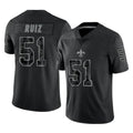 Pkot NO.Saints #51 Cesar Ruiz Player Black Limited Reflective Home Game Stitched Jerseys