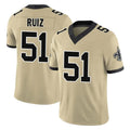 Pkot NO.Saints #51 Cesar Ruiz Player Gold Limited Vapor F.U.S.E. Home Game Stitched Jerseys