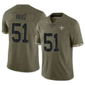 Pkot NO.Saints #51 Cesar Ruiz Player Olive Salute To Service Limited Stitched Jerseys