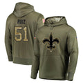 Pkot NO.Saints #51 Cesar Ruiz Player Olive Salute to Service Pullover Hoodies Home Game Stitched Jerseys