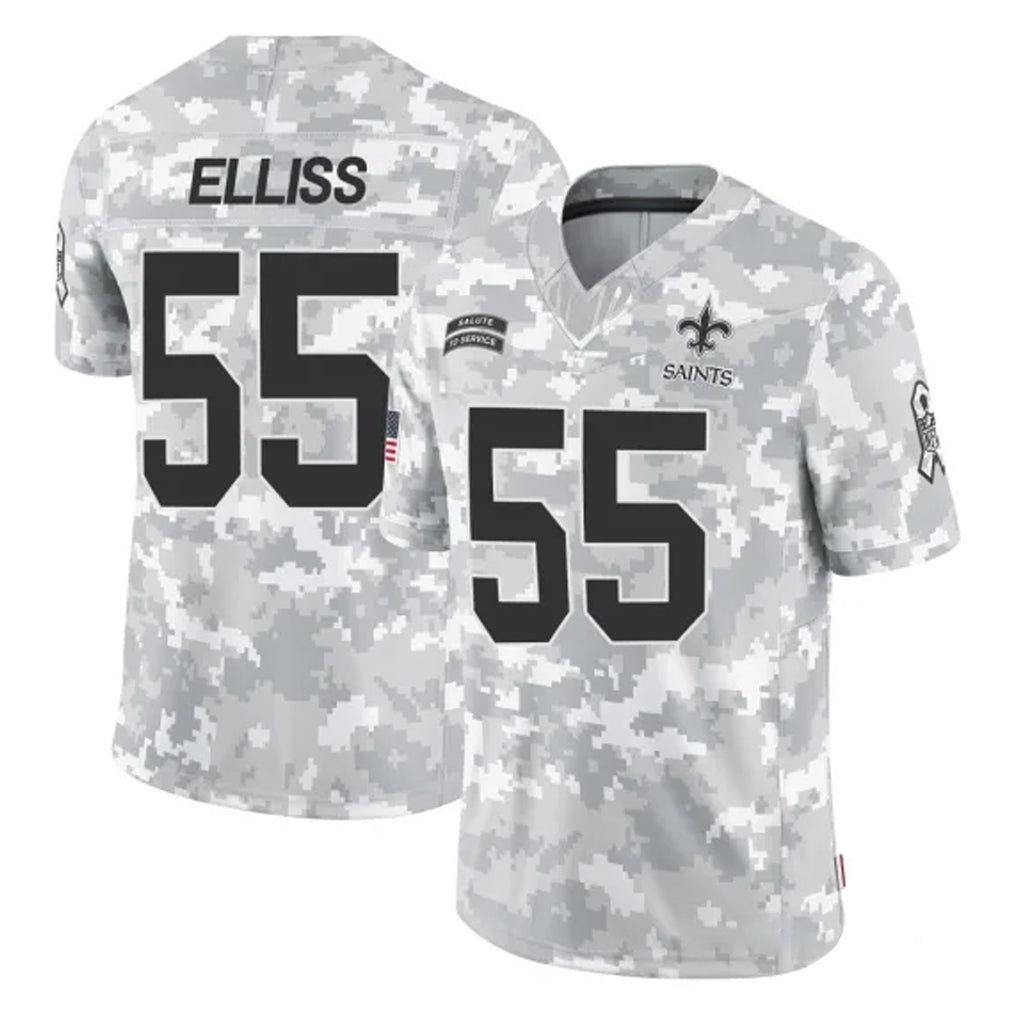 Pkot NO.Saints #55 Kaden Elliss Player Arctic Camo Salute To Service Limited Game Stitched Jerseys