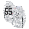 Pkot NO.Saints #55 Kaden Elliss Player Arctic Camo Salute to Service Pullover Hoodies Limited Game Stitched Jerseys
