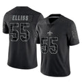 Pkot NO.Saints #55 Kaden Elliss Player Black Limited Reflective Home Game Stitched Jerseys