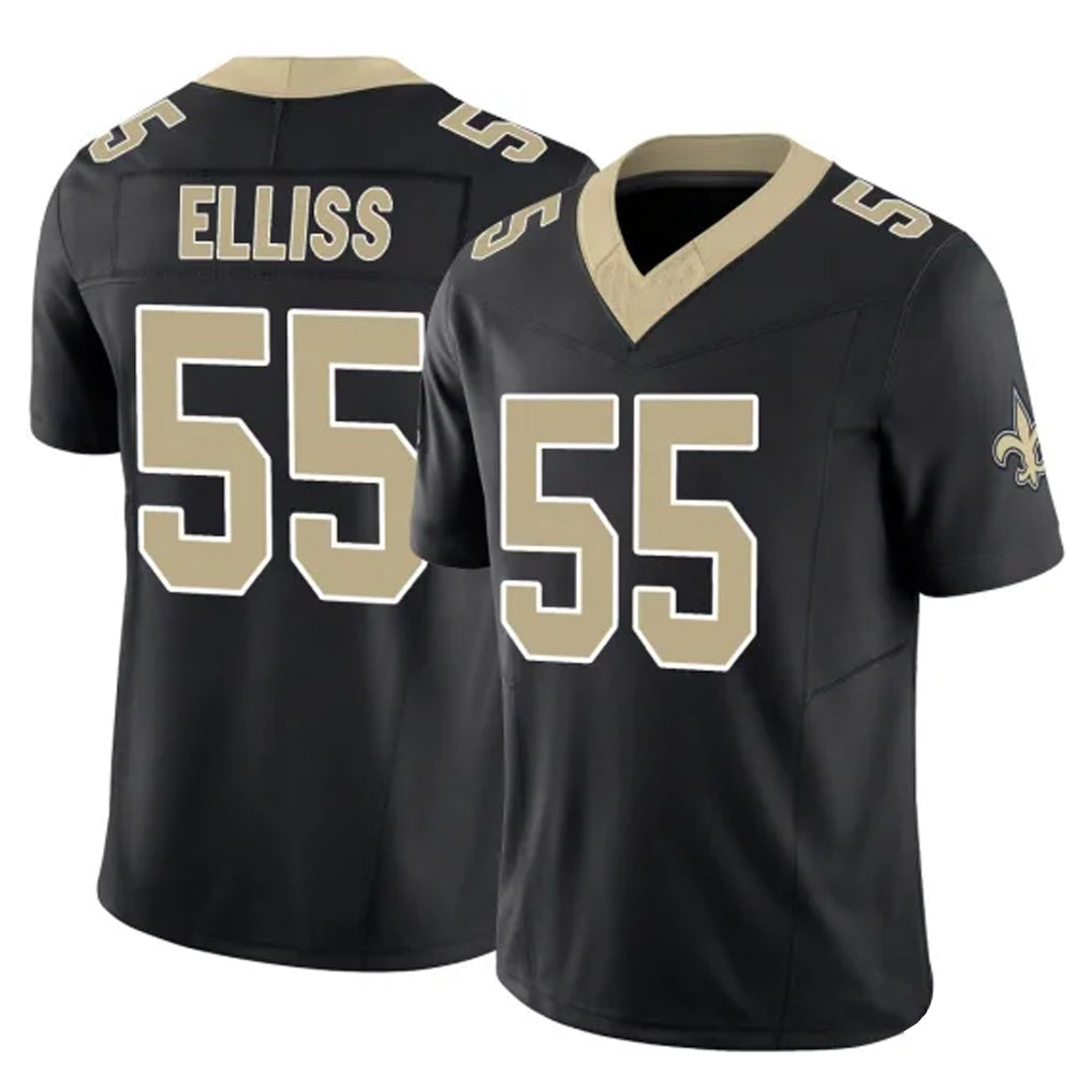 Pkot NO.Saints #55 Kaden Elliss Player Black Limited Vapor F.U.S.E. Home Game Stitched Jerseys