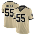 Pkot NO.Saints #55 Kaden Elliss Player Gold Limited Vapor F.U.S.E. Home Game Stitched Jerseys