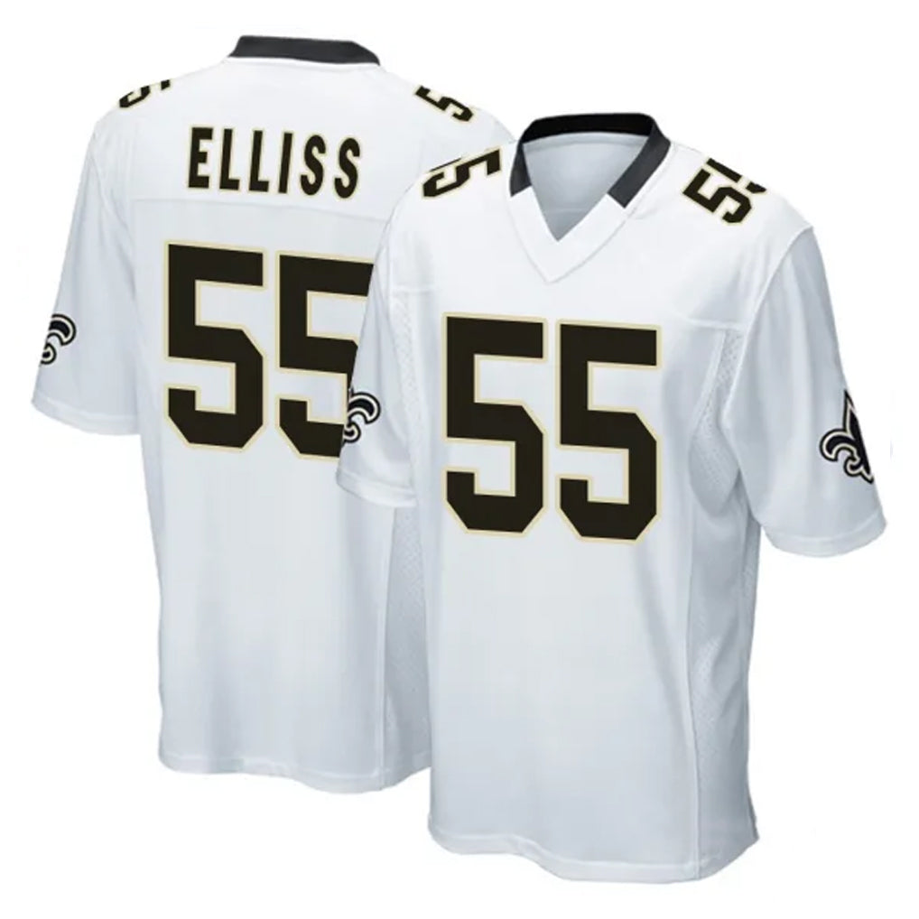 Pkot NO.Saints #55 Kaden Elliss Player White Home Game Stitched Jerseys