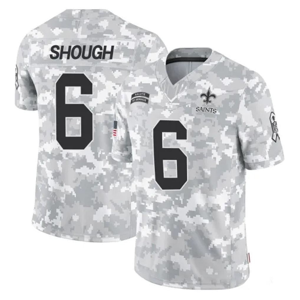 Pkot NO.Saints #6 Tyler Shough Player Arctic Camo Salute To Service Limited Game Stitched Jerseys