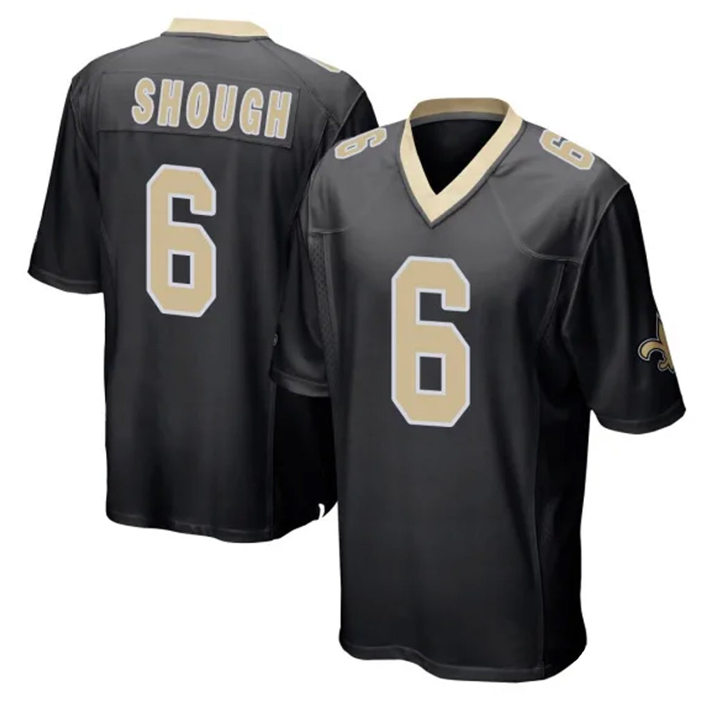 Pkot NO.Saints #6 Tyler Shough Player Black Home Game Stitched Jerseys