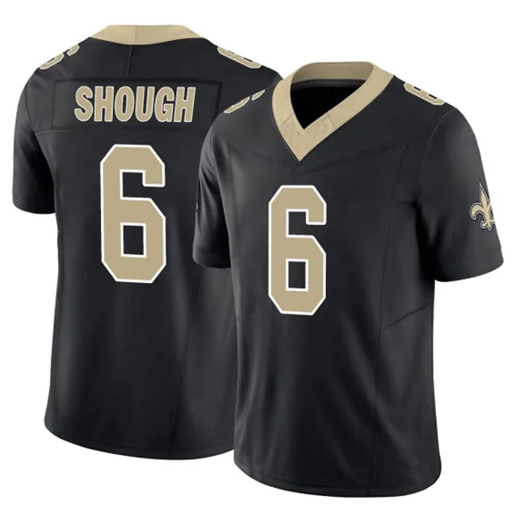 Pkot NO.Saints #6 Tyler Shough Player Black Limited Vapor F.U.S.E. Home Game Stitched Jerseys