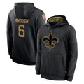 Pkot NO.Saints #6 Tyler Shough Player Black Salute to Service Hoodies Limited Game Stitched Jerseys