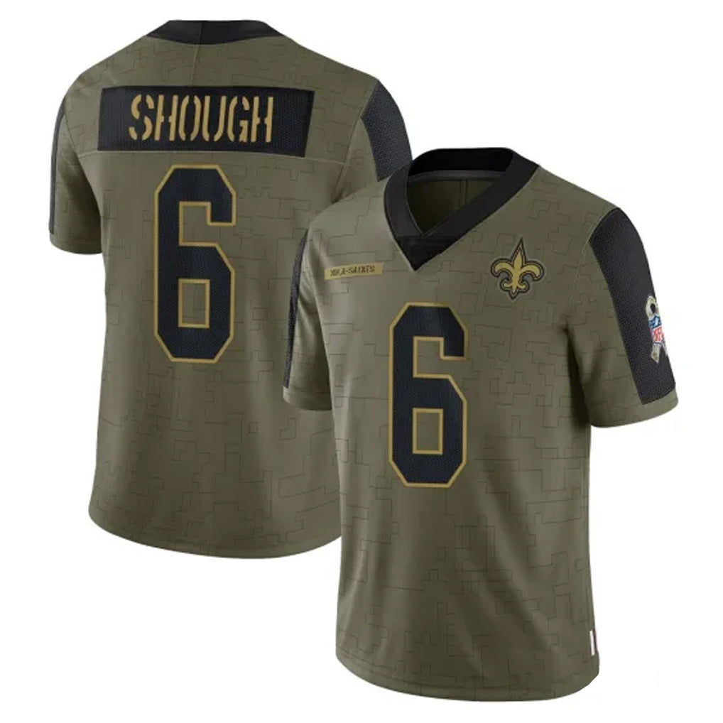 Pkot NO.Saints #6 Tyler Shough Player Olive Salute To Service Limited Game Stitched Jerseys