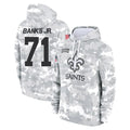 Pkot NO.Saints #71 Kelvin Banks Jr. Player Arctic Camo Salute to Service Pullover Hoodies Limited Game Stitched Jerseys