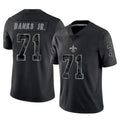 Pkot NO.Saints #71 Kelvin Banks Jr. Player Black Limited Reflective Home Game Stitched Jerseys