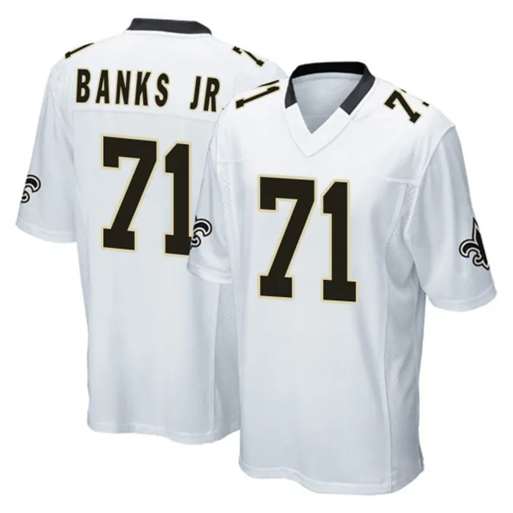Pkot NO.Saints #71 Kelvin Banks Jr. Player White Home Game Stitched Jerseys