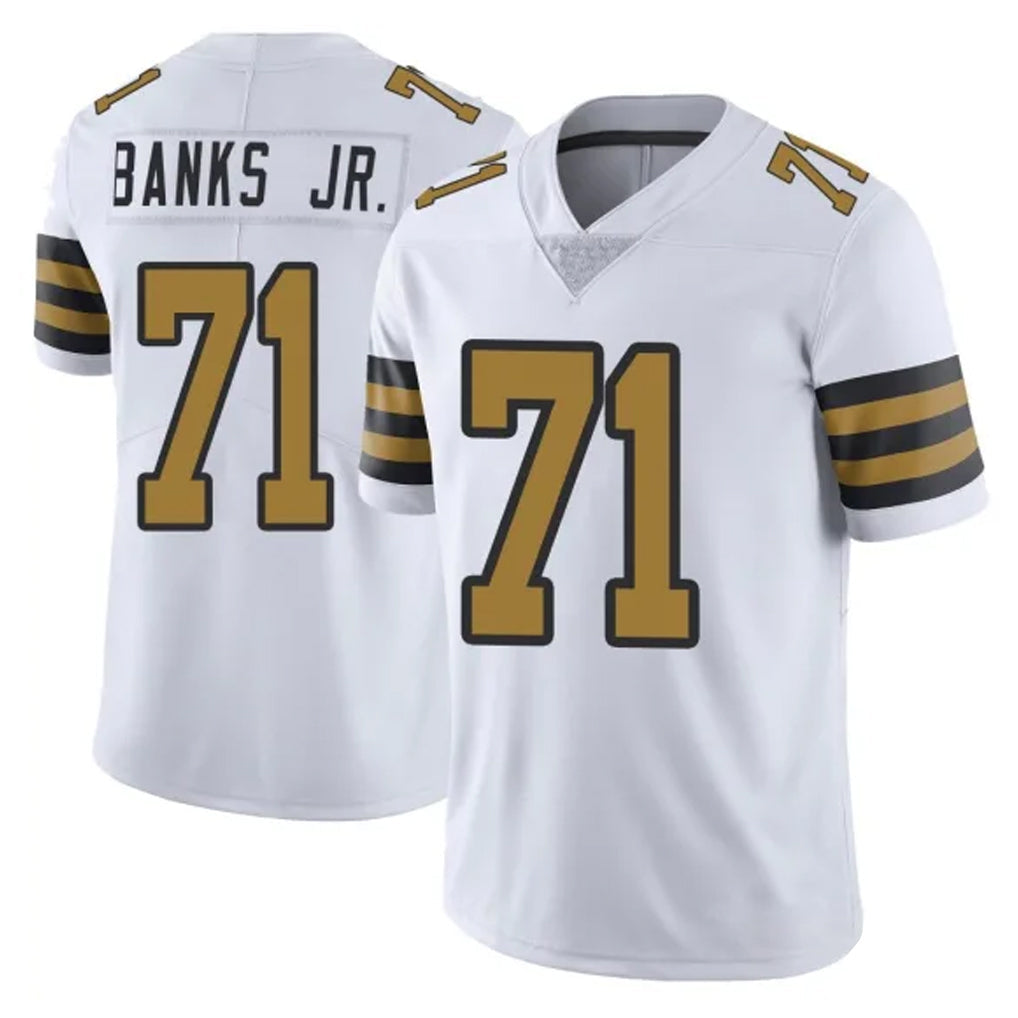 Pkot NO.Saints #71 Kelvin Banks Jr. Player White Limited Color Rush Home Game Stitched Jerseys