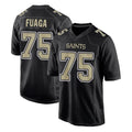 Pkot NO.Saints #75 Taliese Fuaga Player Black Carbon Fashion Home Game Stitched Jerseys