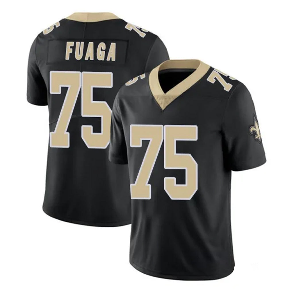 Pkot NO.Saints #75 Taliese Fuaga Player Black Limited Vapor Untouchable Home Game Stitched Jerseys
