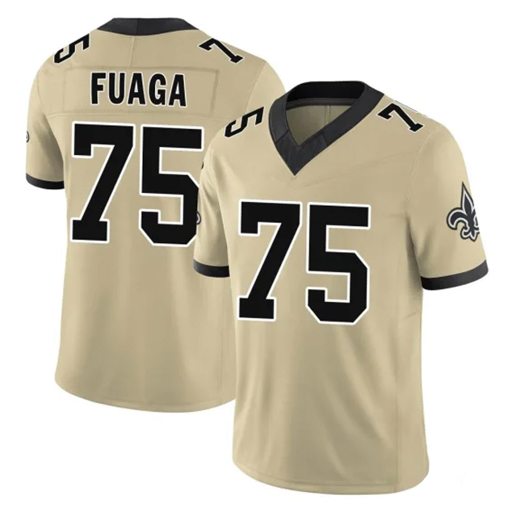Pkot NO.Saints #75 Taliese Fuaga Player Gold Limited Vapor F.U.S.E. Home Game Stitched Jerseys