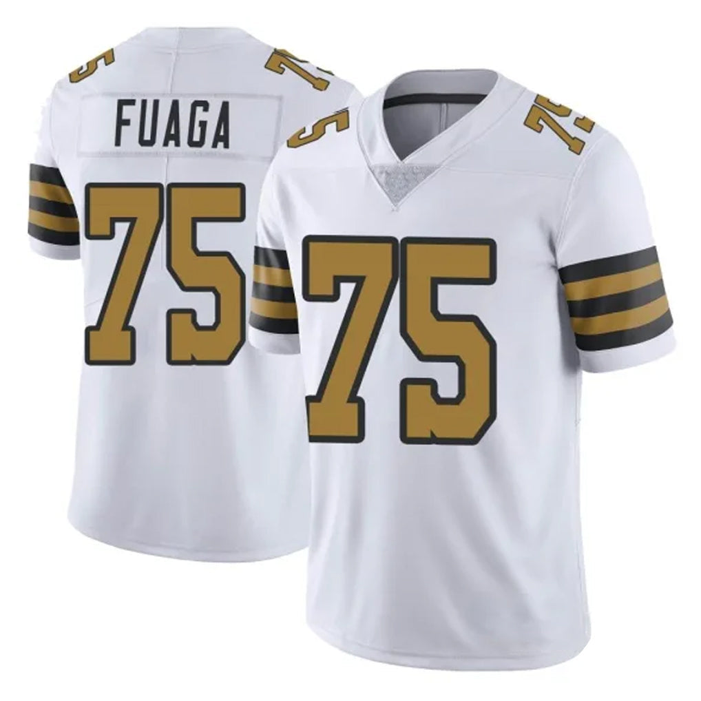 Pkot NO.Saints #75 Taliese Fuaga Player White Limited Color Rush Home Game Stitched Jerseys