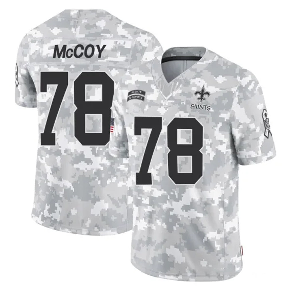 Pkot NO.Saints #78 Erik McCoy Player Arctic Camo Salute To Service Limited Game Stitched Jerseys