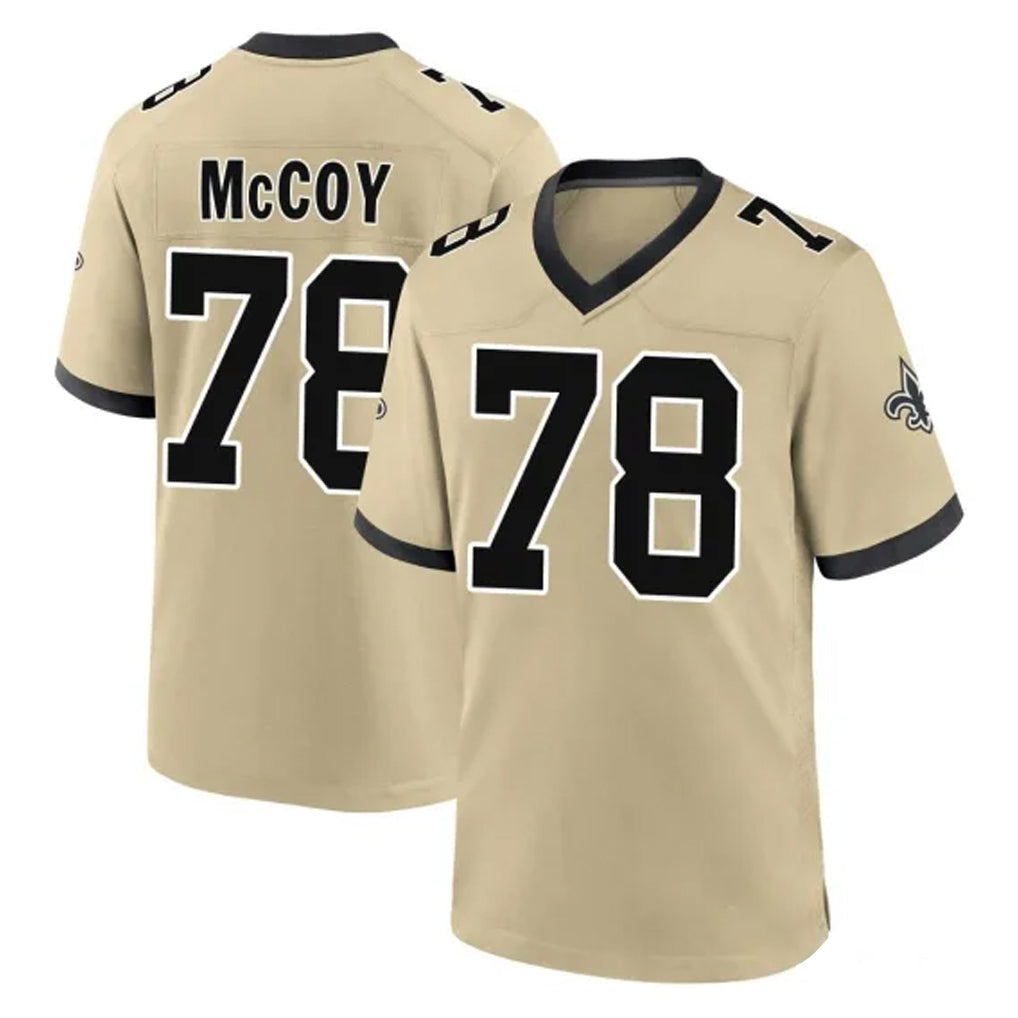 Pkot NO.Saints #78 Erik McCoy Player Gold Home Game Stitched Jerseys