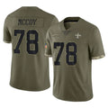 Pkot NO.Saints #78 Erik McCoy Player Olive Salute To Service Limited Stitched Jerseys